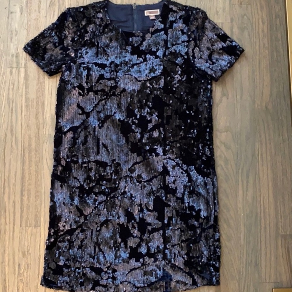 Chelsea28 Navy Sequin/Velvet Dress SIZE XS